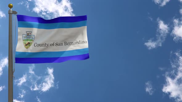 San Bernardino County Flag California (Usa) On Flagpole