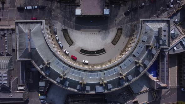 Buxton Crescent Building Exterior Birds Eye View Aerial Overhead Peak District National Park Derbysh