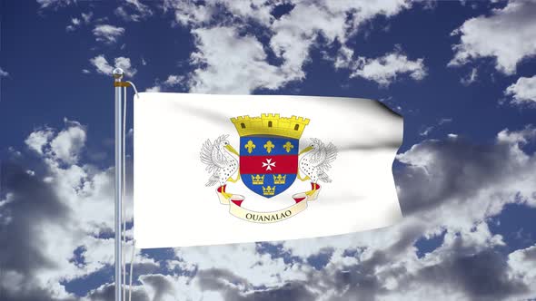 Saint Barthelemy Flag Waving 4k