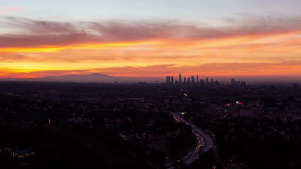 Los Angeles and Hollywood Skyfire Sunrise