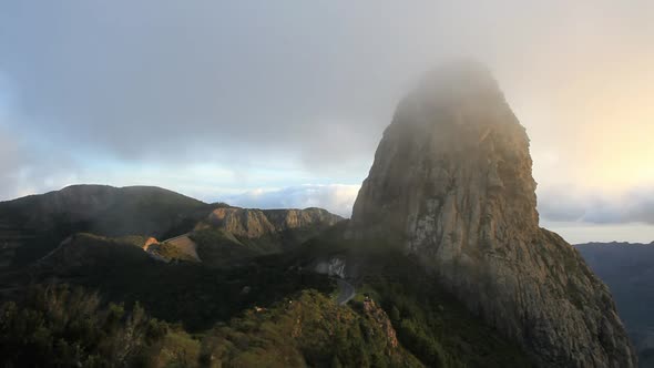 View of Roque de Agando on La Gomera