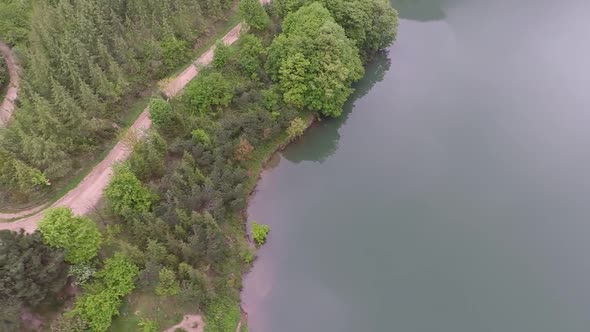 Aerial Lake and Trail