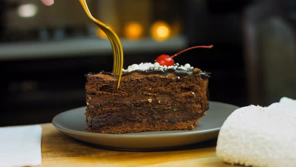 Cherry and Chocolate Cake on a Retro Baking Tray