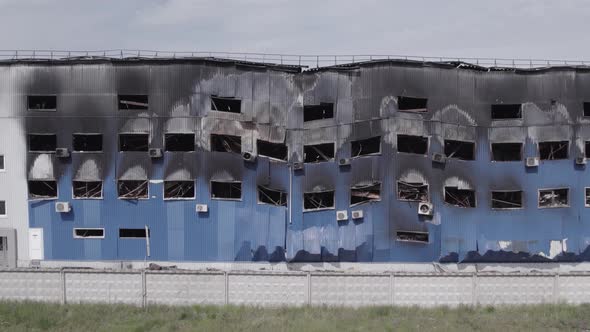 Bucha Ukraine  Warehouse Destroyed By War