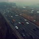 Cars Traffic Over the Bridge in the fog - VideoHive Item for Sale