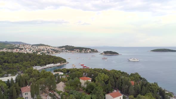 Secluded Bay in Hvar Croatia at Sunset