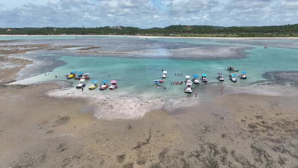 Sights tourism landmark of Alagoas Brazil. Landmark beach at Northeast Brazil.