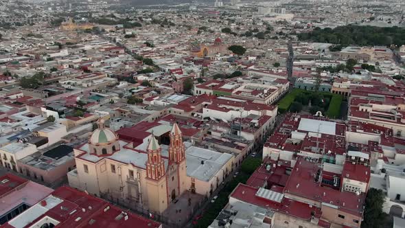 Church of the Congregation of Our Lady of Guadeloupe and the Plaza de Armas In Santiago de Querétaro