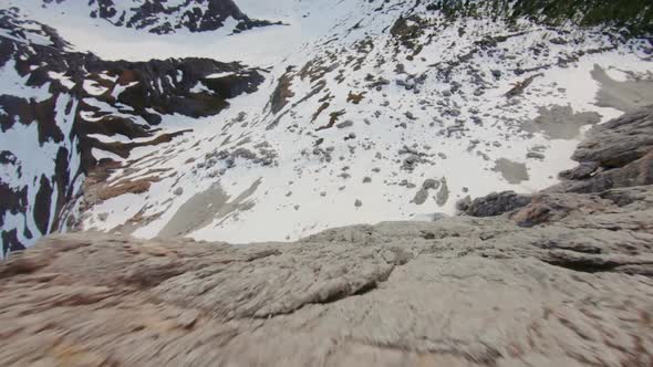 Beautiful Flying Drone Landscape In The Snowy Mountains