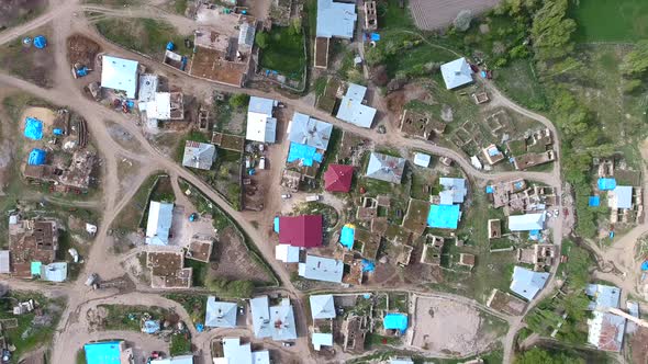 A Village on Vast Plain in Afghanistan Geography