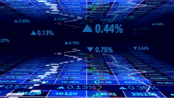 Digital Chart Diagrams Showing Sales Growth Progress Statistic