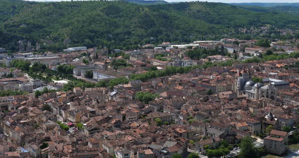 Town of Cahors from Mount Saint-Cyr, Lot department, the Occitan, France