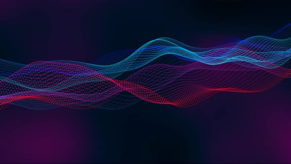 Beautiful Background Particle Line Wave Animation