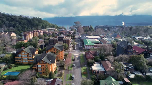 Chilean Patagonia. Famous countryside city of Pucon at South of Chile.