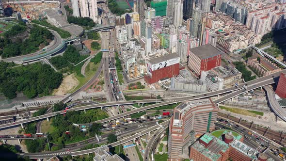 Top view of Hong Kong city