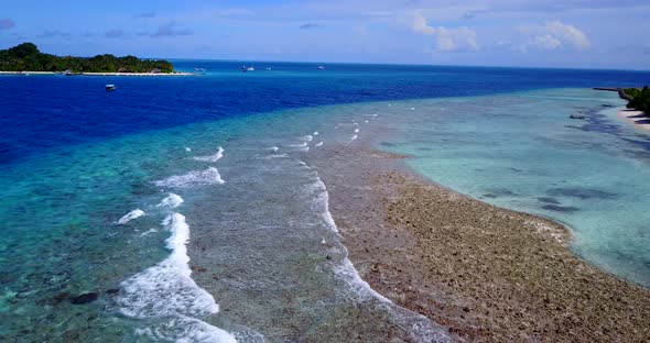 Luxury birds eye abstract view of a white paradise beach and aqua turquoise water background