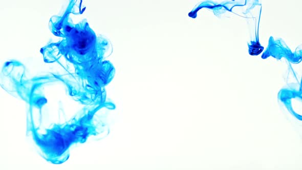 Color Ink in Water on White Background