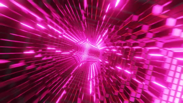 Red glowing spark tunnel motion.