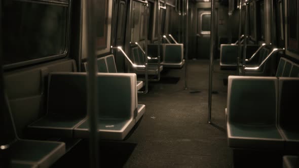 Inside of New York Subway Empty Car alt