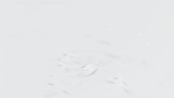 Super Slow Motion Detail Shot of Fresh Milk Drop at 1000 Fps