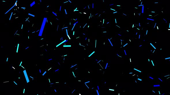 4K Colorful 3D animation of confetti falling