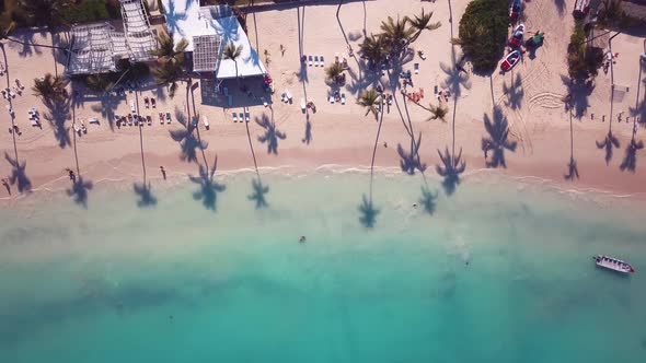 4k 24fps Cenital Drone Shoot Of Punta Cana Beach In The Afternoon