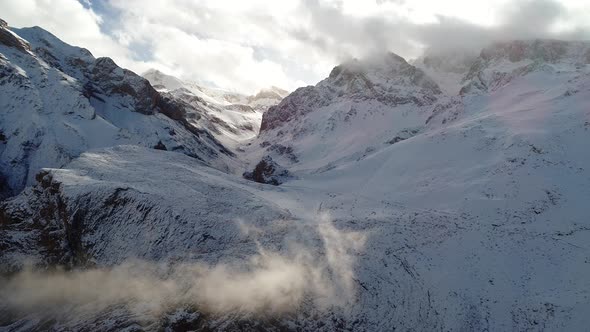 Foggy In Winter Mountains