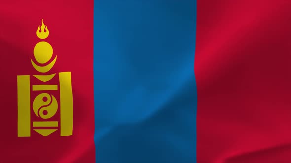 Mongolia Waving Flag Animation 4K Moving Wallpaper Background