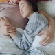 Top View of Girlfriend and Boyfriend Sleeping in Bed Together Embracing Expressing Love - VideoHive Item for Sale
