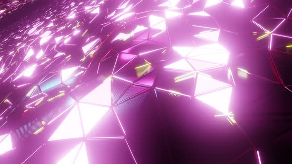 Neon Light Triangle In Geometry Wave 05 4K alt
