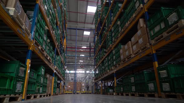 Large Warehouse Area of ​​the Modern Factory 4K
