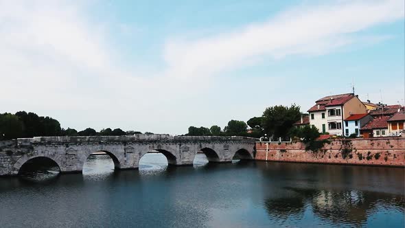 Ponte di Tiberio- bridge in Rimini.