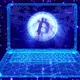 Wireframe Laptop with Bitcoin on Screen - VideoHive Item for Sale