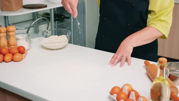 Making Dough By Woman Hands at Home