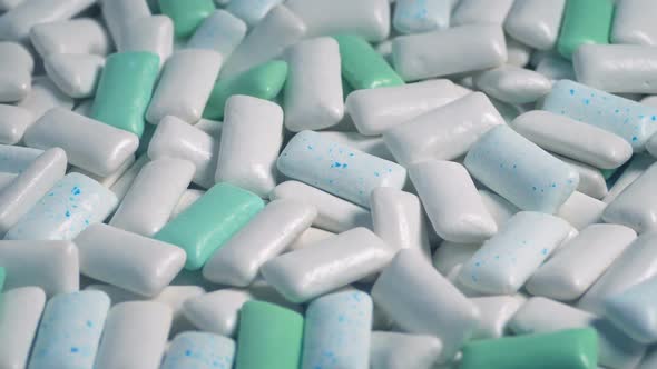 Minty Chewing Gum Mint Candies Rotating