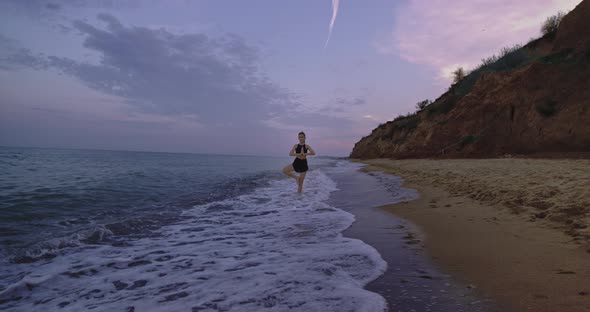 Sporty Lady Enjoying the Moment in the Middle of