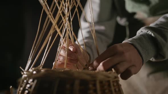 Weaving a Basket From Willow Branches