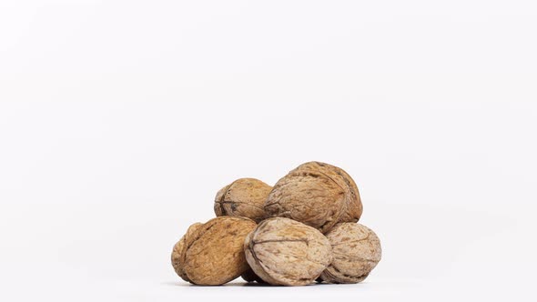 Walnuts on a White Background