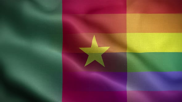 LGBT Cameroon Flag Loop Background 4K