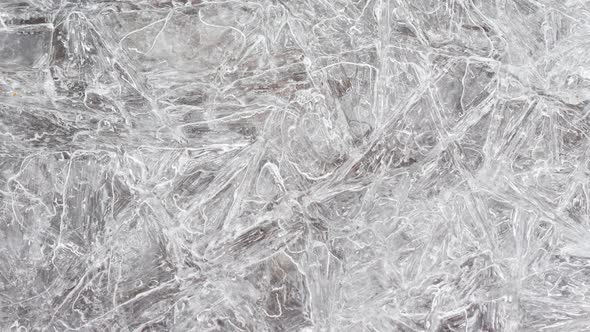 Cracked Ice Texture on Surface Slow Motion Closeup Natural Clean Background