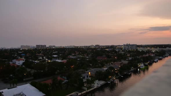 Sunset Time-lapse of a residential area in Miami, Florida