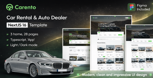 Carento - Auto Dealer & Car Rental NextJS Template
