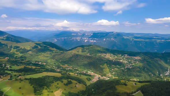 Hyperlapse Flying Over The Mountains in Lessinia