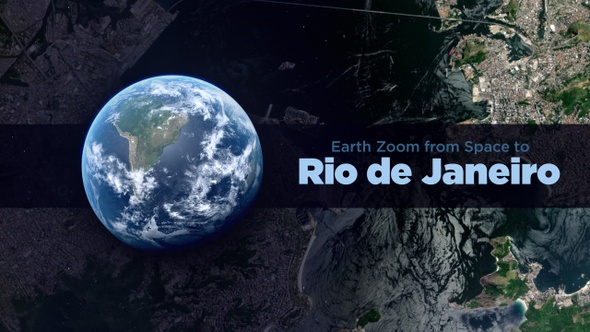 Rio De Janeiro (Brazil) Earth Zoom to the City from Space alt