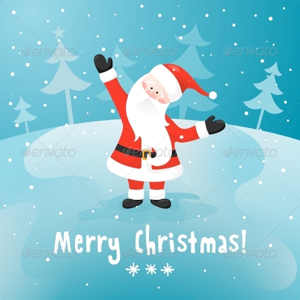 Santa Claus Vector Christmas Card