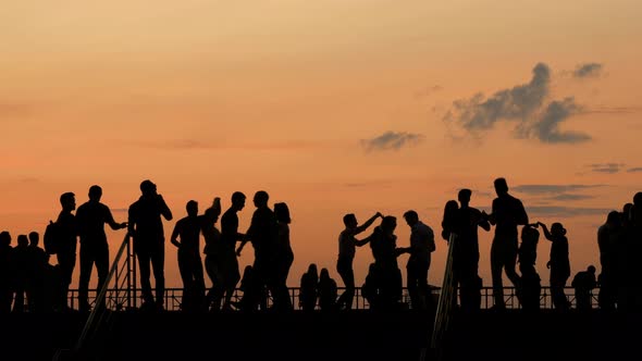 Silhouettes of People Dancing Bachata