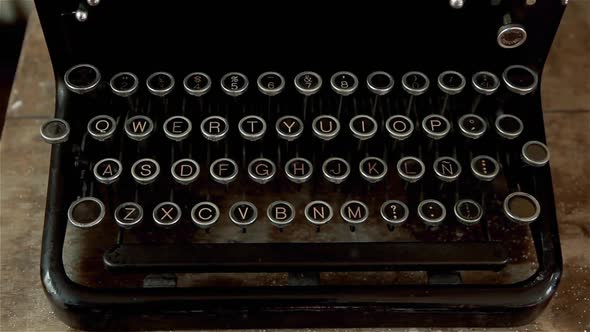 Old Antique Manual Typewriter on the Table of the Writer.