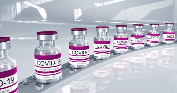 Red Bottles Coronavirus Vaccine COVID19