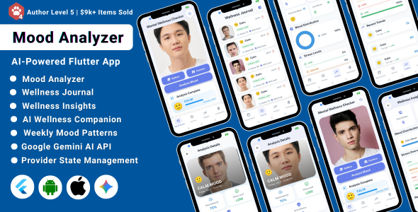 MoodLens – AI Mental Wellness Checker Flutter App | Mood & Stress Analyzer