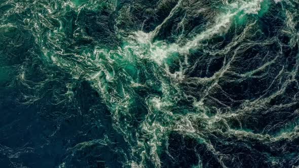 Waves of Water of the River and the Sea Meet Each Other During High Tide and Low Tide